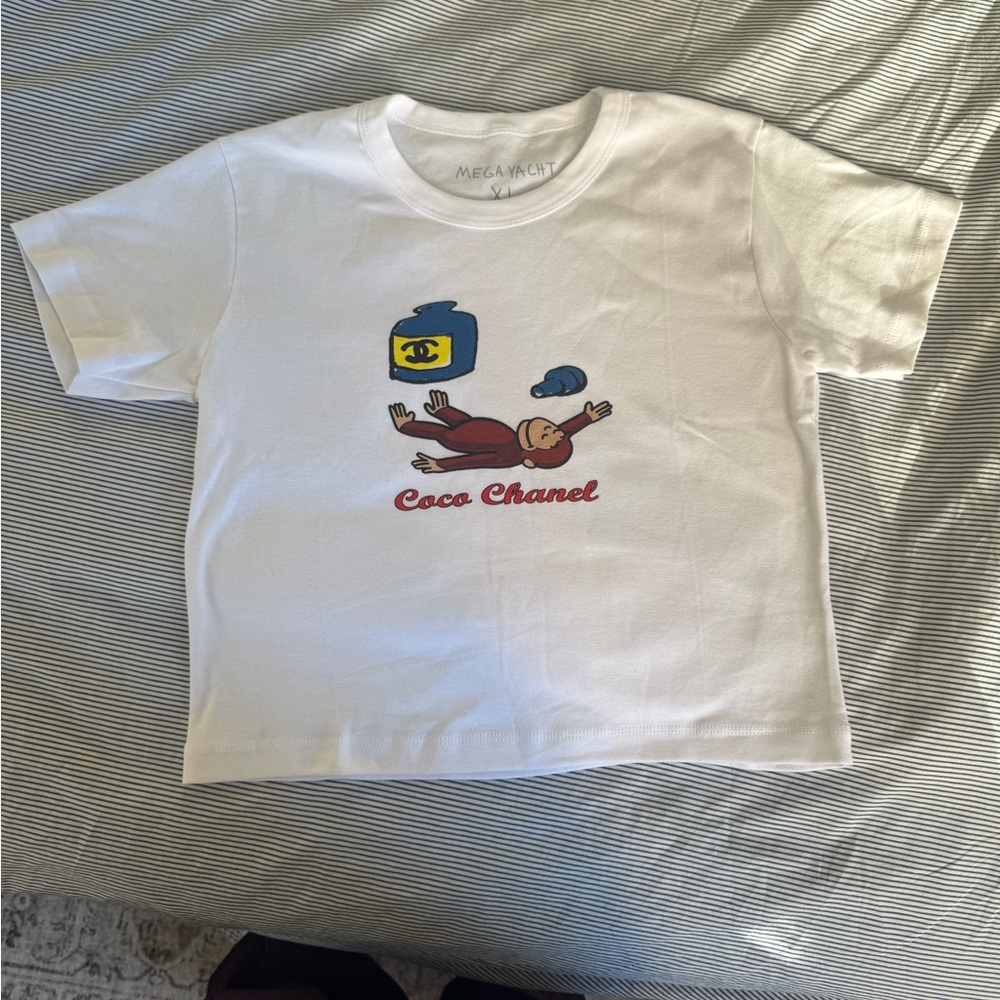 NEW Mega Yacht Curious George x Coco Chanel Cropped
Graphic Tee